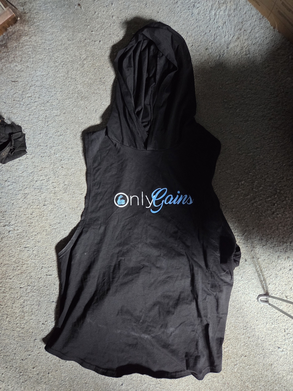 Men's Black Sleeveless Hooded Gym OnlyGains